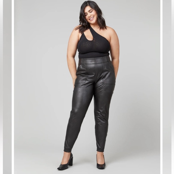 SPANX Pants - Spanx Leather Like Jogger Pants Size Medium